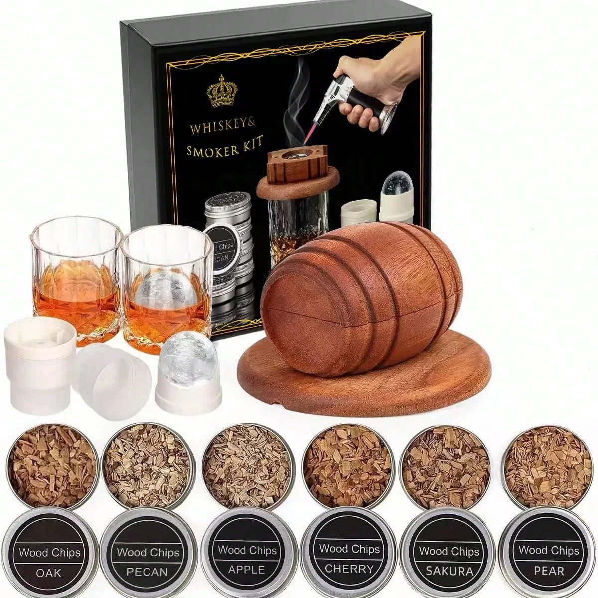 Cocktail-Raucherset – Einzigartiges Bierfass-Design, Vintage-Rauchfass Für Whisky, Wein Und Cocktails, Perfekt Für Barkeeper, Ein Geschenk Für Männer Cocktail-Raucherset – Einzigartiges Bierfass-Design, Vintage-Rauchfass Für Whisky, Wein Und Cocktails, Perfekt Für Barkeeper, Ein Geschenk Für Männer – Bild 4
