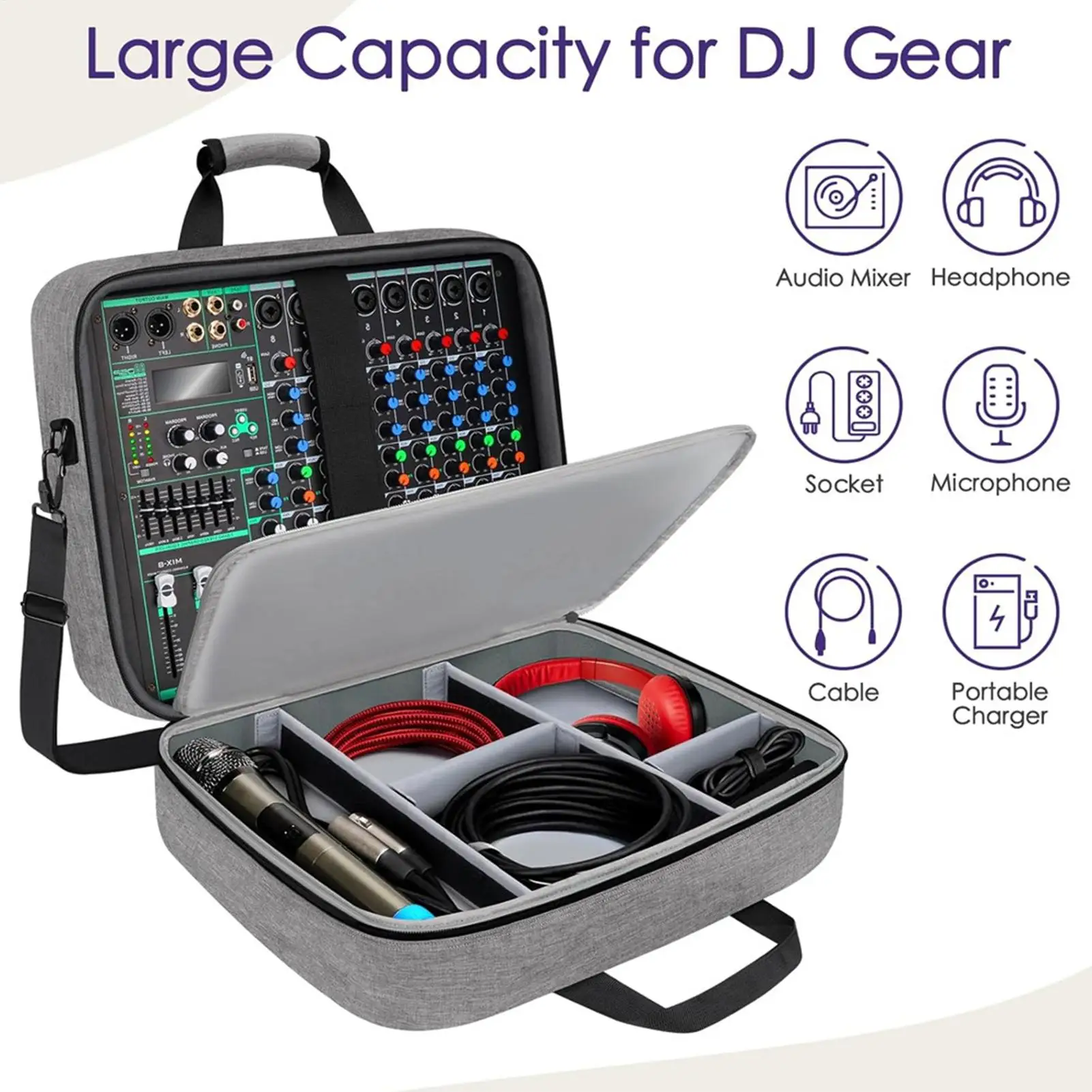 Audio-Mixer-Tasche Große Aufnahmegeräte-Tasche Dj-Mixer-Schutztasche Kompakte Audio-Dj-Mixer-Tasche Verstellbare Aufbewahrungszubehörteile Audio-Mixer-Tasche Große Aufnahmegeräte-Tasche Dj-Mixer-Schutztasche Kompakte Audio-Dj-Mixer-Tasche Verstellbare Aufbewahrungszubehörteile