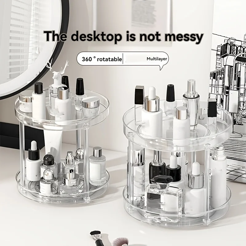 360° Drehbarer Make-Up-Organizer Mehrstöckiges Aufbewahrungsregal Transparentes Kosmetik- Und Gewürzregal Für Badezimmer, Schminktisch Und Küche 360° Drehbarer Make-Up-Organizer Mehrstöckiges Aufbewahrungsregal Transparentes Kosmetik- Und Gewürzregal Für Badezimmer, Schminktisch Und Küche – Bild 2