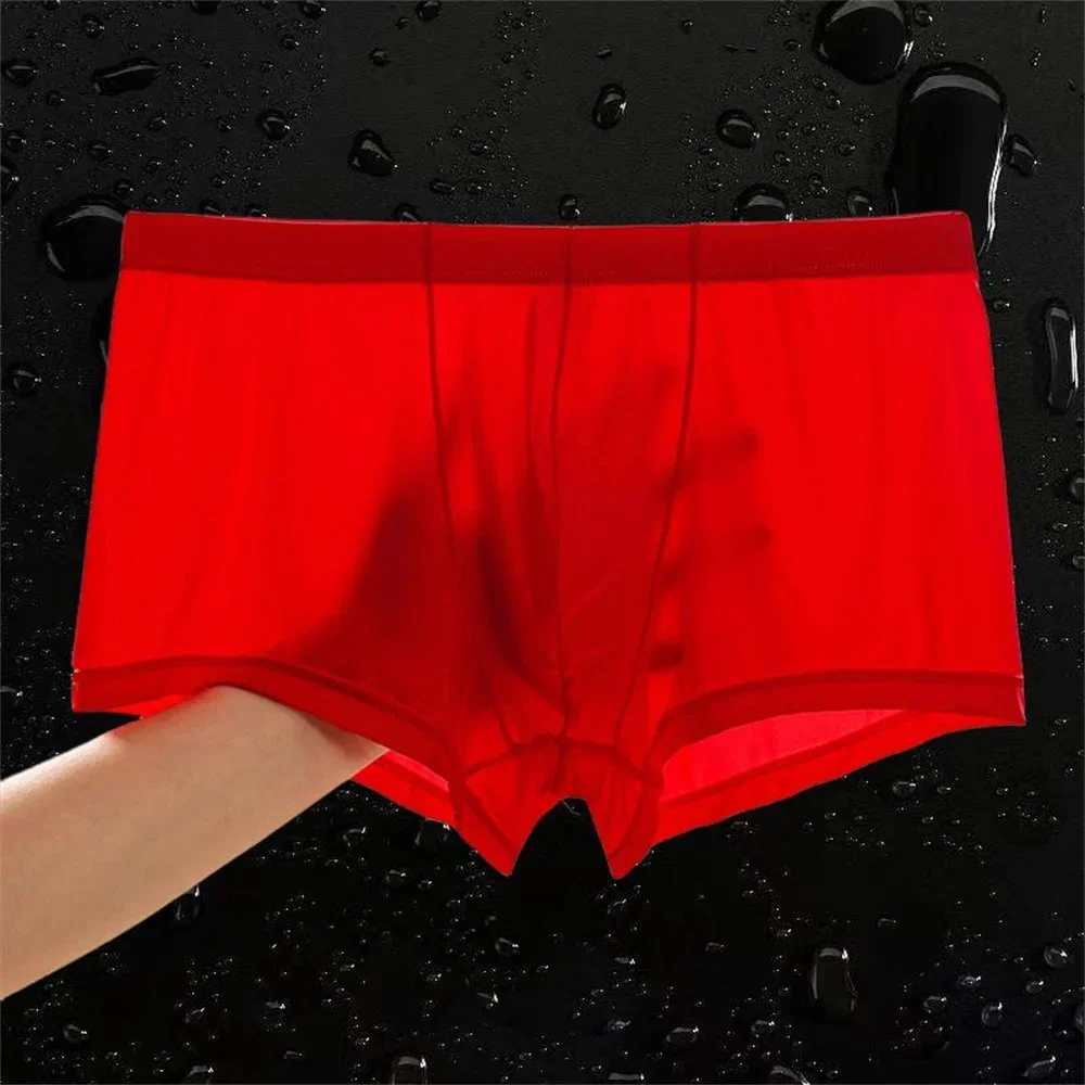 Ultradünne Eisseide-Boxershorts Für Herren, Halbtransparent, Nahtlos, Sexy Männliche Trunk-Shorts, Übergröße M-Xxl Ultradünne Eisseide-Boxershorts Für Herren, Halbtransparent, Nahtlos, Sexy Männliche Trunk-Shorts, Übergröße M-Xxl – Bild 4
