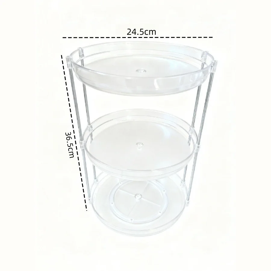 360° Drehbarer Make-Up-Organizer Mehrstöckiges Aufbewahrungsregal Transparentes Kosmetik- Und Gewürzregal Für Badezimmer, Schminktisch Und Küche 360° Drehbarer Make-Up-Organizer Mehrstöckiges Aufbewahrungsregal Transparentes Kosmetik- Und Gewürzregal Für Badezimmer, Schminktisch Und Küche – Bild 7