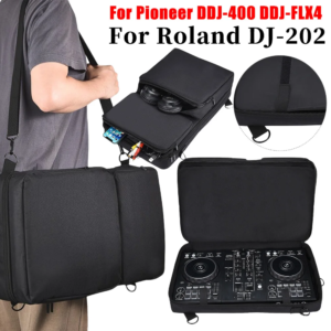 Portable DJ Turntables Protective Case with Sholder Strap Travel Carrying Storage Bags Accessories for Pioneer DDJ-400 DDJ-FLX4