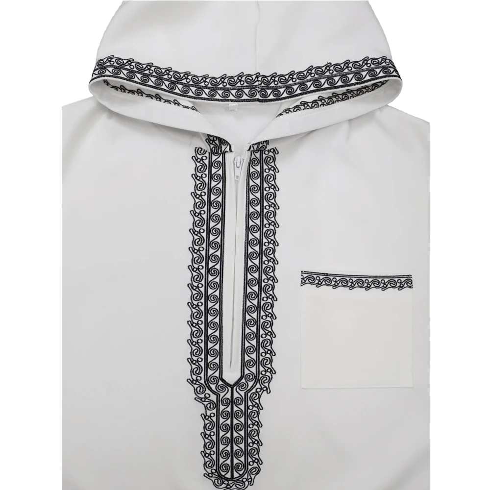 Muslim Men'S Thobe Moroccan Long Sleeves Embroidered Hooded Design Islamic Loose Man Robe Jelleba Traditional Clothing For Party Muslim Men'S Thobe Moroccan Long Sleeves Embroidered Hooded Design Islamic Loose Man Robe Jelleba Traditional Clothing For Party