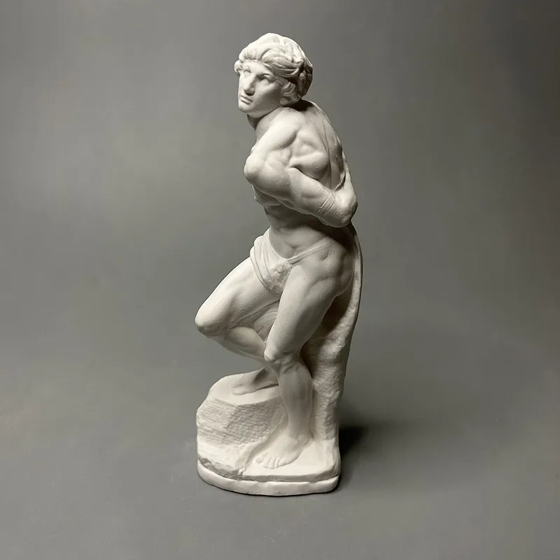Michelangelo Neu Geschnitzte Gips-Skulptur Rebellen-Sklave Schreibtisch-Ornamente Kunst Dekorative Wohnaccessoires Vintage Wohndekor Michelangelo Neu Geschnitzte Gips-Skulptur Rebellen-Sklave Schreibtisch-Ornamente Kunst Dekorative Wohnaccessoires Vintage Wohndekor – Bild 2