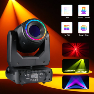 DJ Ausrüstung 150W LED Spot Moving Scheinwerfer 3 Prisma Leier Strahl Gobo Disco Mobile DMX Rotierenden Bühne Licht für Hochzeit Club Party