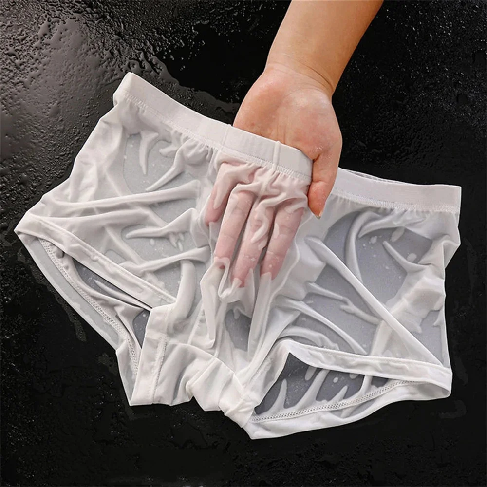 Ultradünne Eisseide-Boxershorts Für Herren, Halbtransparent, Nahtlos, Sexy Männliche Trunk-Shorts, Übergröße M-Xxl Ultradünne Eisseide-Boxershorts Für Herren, Halbtransparent, Nahtlos, Sexy Männliche Trunk-Shorts, Übergröße M-Xxl – Bild 5