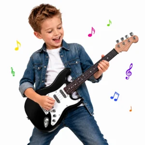 4-String Electric Guitar Toy for Kids Toddler Beginner Musical Learning Instrument Home Play Birthday Gift for Boys Girls