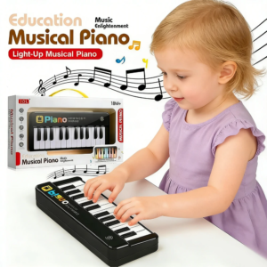 Mini Elektronisches Keyboard-Klavier für Kinder, 24 Tasten Kleinkind-Klavier Multifunktionales Musikalisches Lerninstrument Spielzeug mit Licht