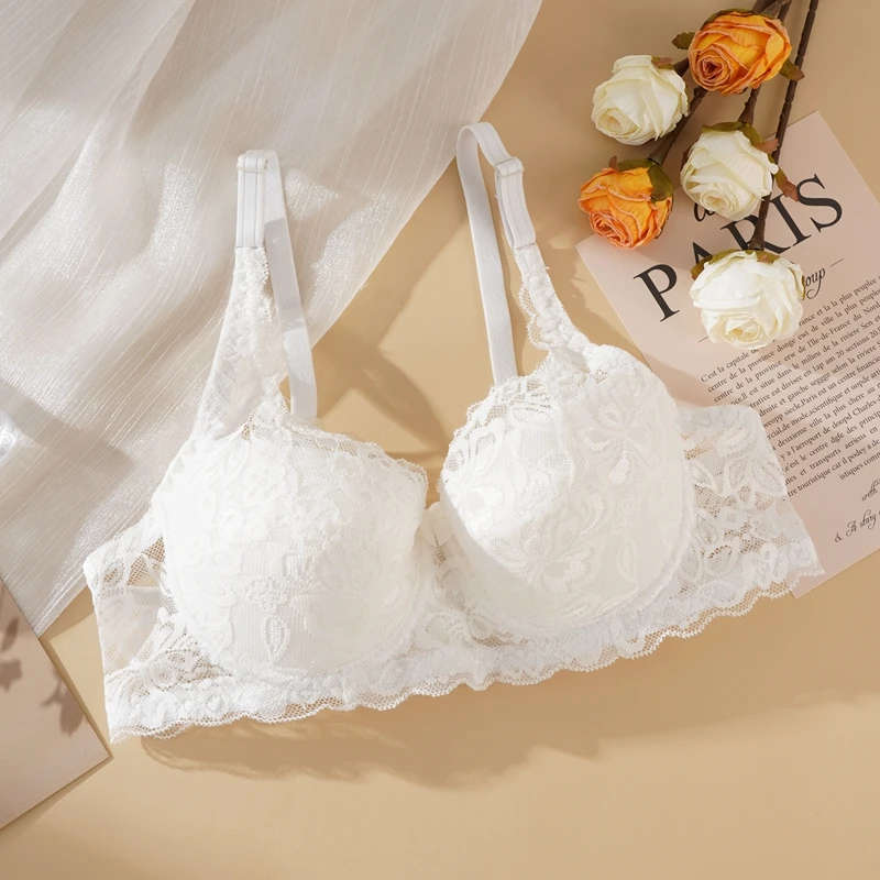 Women Sexy Lace Bra Padded Embroidery Brassiere Bralette Push Up Bras Plus Size Breathable Steel Ring Thin Underwire Women Sexy Lace Bra Padded Embroidery Brassiere Bralette Push Up Bras Plus Size Breathable Steel Ring Thin Underwire – Bild 4
