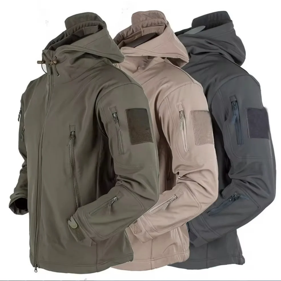 Militärische Haifischhaut Soft Shell-Jacken Für Herren, Taktische Winddichte Wasserdichte Jacke Für Herren, Armee-Kampfjacken, Herren-Bombermäntel Mit Kapuze Militärische Haifischhaut Soft Shell-Jacken Für Herren, Taktische Winddichte Wasserdichte Jacke Für Herren, Armee-Kampfjacken, Herren-Bombermäntel Mit Kapuze