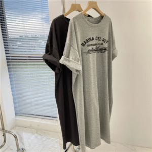 M-4XL Sommer Plus lockeres bedrucktes Kurzarmkleid für Damen
