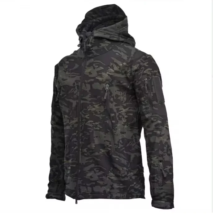 Militärische Haifischhaut Soft Shell-Jacken Für Herren, Taktische Winddichte Wasserdichte Jacke Für Herren, Armee-Kampfjacken, Herren-Bombermäntel Mit Kapuze Militärische Haifischhaut Soft Shell-Jacken Für Herren, Taktische Winddichte Wasserdichte Jacke Für Herren, Armee-Kampfjacken, Herren-Bombermäntel Mit Kapuze – Bild 3
