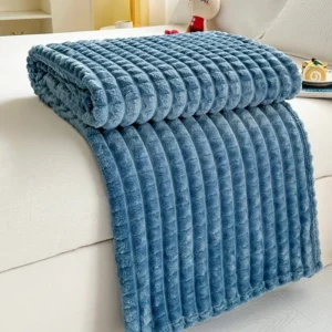 2025 New Solid Color Imitation Fur Plaid Flannel Blanket Winter Office Nap Blanket Air Conditioner Blanket