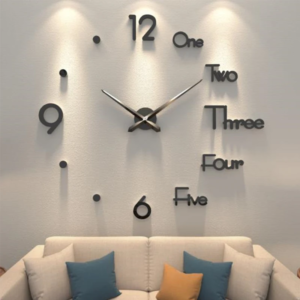3D Wanduhr DIY Große Wanduhren Modernes Wohnzimmer Acryl Spiegelaufkleber Selbstklebende Quarzuhr Stille Heimdekoration