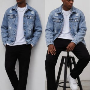 1 Stück Tägliche Stylische Jeansjacke für Herren, Lässige Outdoor-Jacke im Schlichten Look, Ohne Kapuze