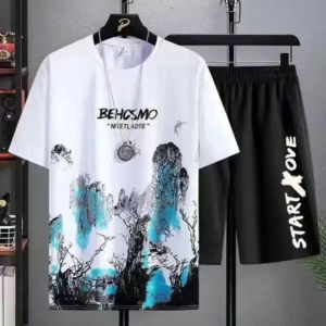 2025 Sommer Dünnes Casual Herren-Set Manga Graffiti T-Shirts + Shorts 2-teilig Bequem und Atmungsaktiv Herren Top Bedruckte T-Shirt-Sets