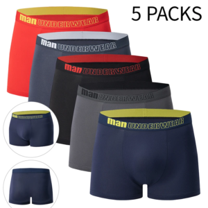 5/10 Piece Set Of Men's Seasonal Fashionable Underwear Flat Corner Pants Comfortable Plus Size Color MEN Elastic Waist Shorts