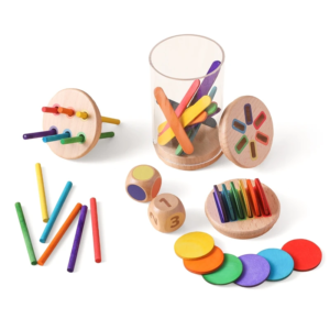 Montessori Das Babyspielzeug Silikon Lernspielzeug Kognitives Spielzeug Farblich passender Eimer Kleinkindspielzeug Sensorspiel Babyspiele