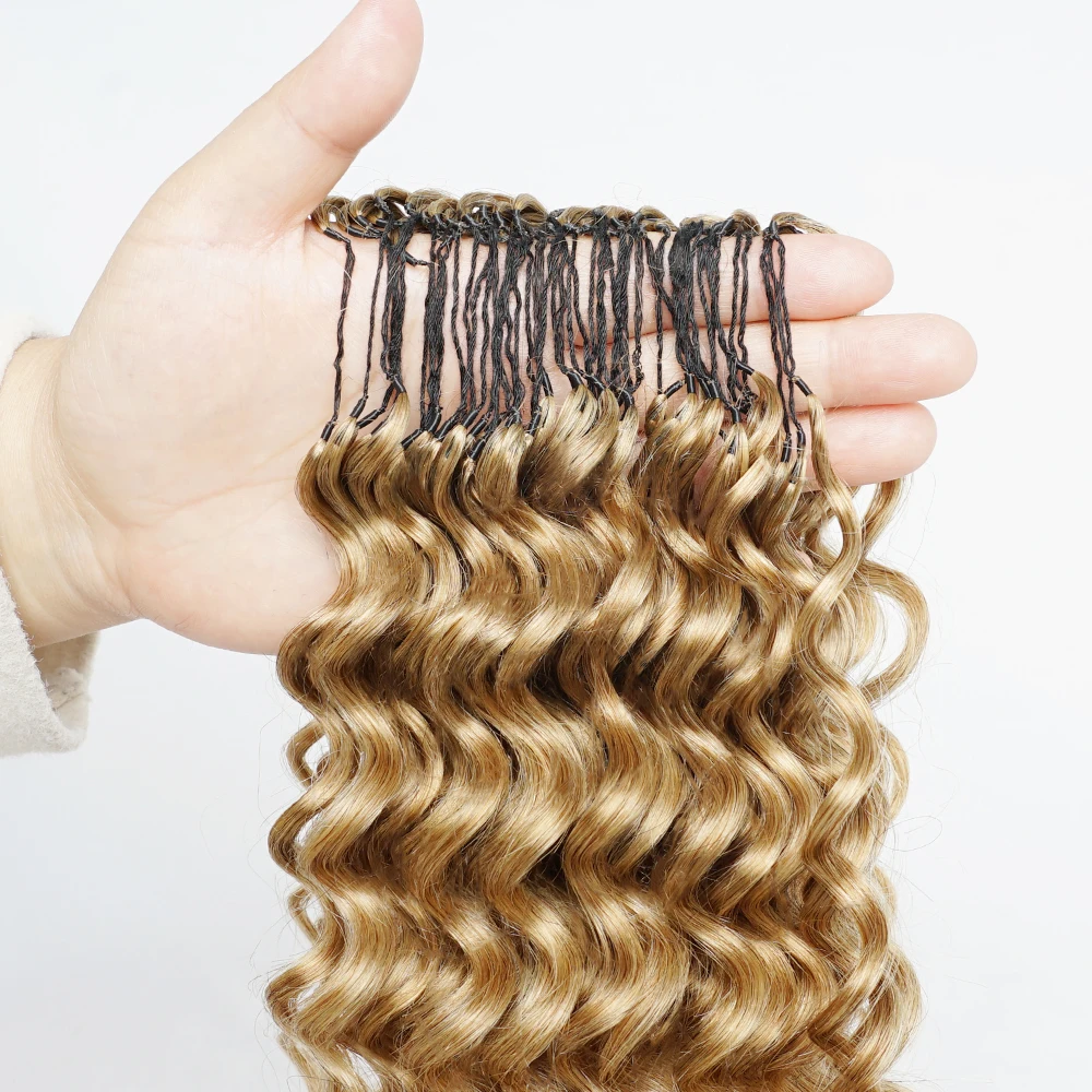 # 30 Farbige 100% Echthaar-Strähnen Für Highlight Miracle Knots Crochet Deep Wave Feather Crochet Boho Braids Wellige Bulk-Haarverlängerungen # 30 Farbige 100% Echthaar-Strähnen Für Highlight Miracle Knots Crochet Deep Wave Feather Crochet Boho Braids Wellige Bulk-Haarverlängerungen – Bild 7