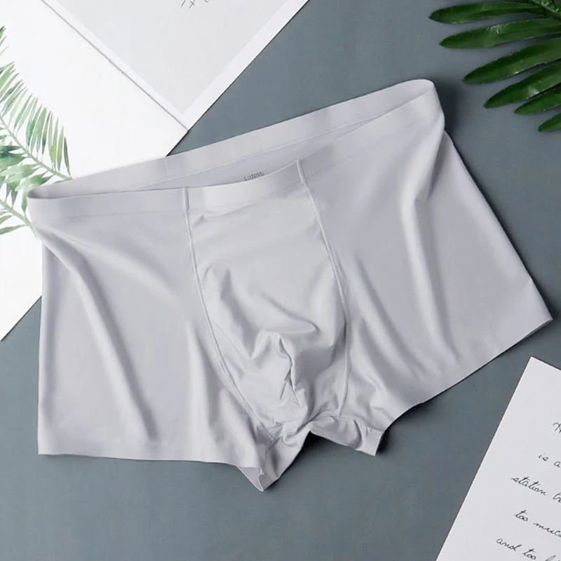 Seamless Ice Silk Boxers Men‘s Solid Color Male Underpants Ultra-Thin Sexy Underwear Summer Cool Trunk Shorts Seamless Ice Silk Boxers Men‘s Solid Color Male Underpants Ultra-Thin Sexy Underwear Summer Cool Trunk Shorts – Bild 9