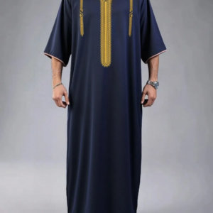 2026 Men's Traditional Muslim Clothing Eid Middle East Jubba Thobe Men Thobe Arab Muslim Robes with Short Sleeves Husband Gift