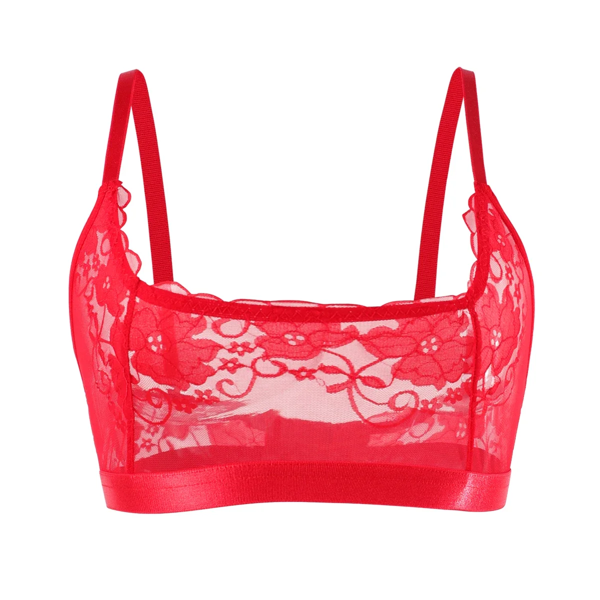 Women Lingerie Sheer Floral Lace Wire-Free No Pad Bra Underwear Adjustable Strap Unlined Brassiere Lingerie Elegant Women'S Bras Women Lingerie Sheer Floral Lace Wire-Free No Pad Bra Underwear Adjustable Strap Unlined Brassiere Lingerie Elegant Women'S Bras – Bild 4