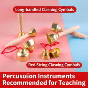 1Pair Children Musical Instrument Toy Bells With Strings/Handles Percussion Instrument Music Learning Toy