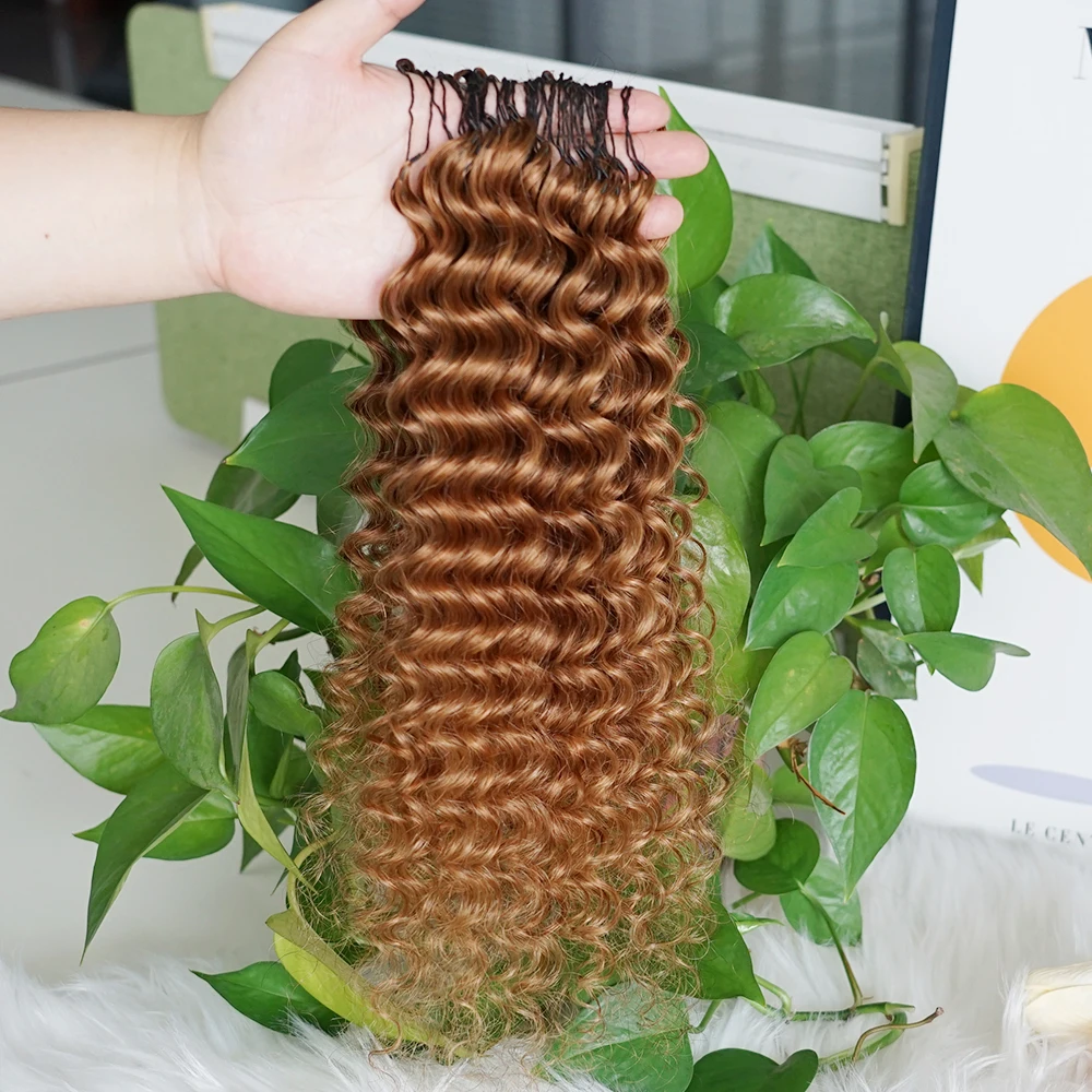 # 30 Farbige 100% Echthaar-Strähnen Für Highlight Miracle Knots Crochet Deep Wave Feather Crochet Boho Braids Wellige Bulk-Haarverlängerungen # 30 Farbige 100% Echthaar-Strähnen Für Highlight Miracle Knots Crochet Deep Wave Feather Crochet Boho Braids Wellige Bulk-Haarverlängerungen – Bild 4
