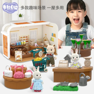 Mini-Supermarkt-Einkaufsspiele, Puppenhaus-Möbelzubehör, Intellektuelle Lernspielzeuge für Kinder, Familieninteraktionsspielzeuge