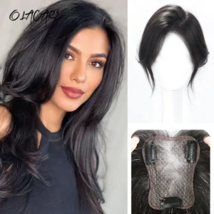 OLACARE Wig Woman Figure-eight Bangs Increase Amount Simulation of Human Hair Bangs Clip-in Extensions Synthetic Closure