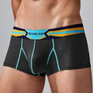 SEOBEAN Men's Sheer Boxer Briefs Nylon Low-Rise Underwear Lightweight Breathable Fashion Stylish Thin See-Through 230215 412114