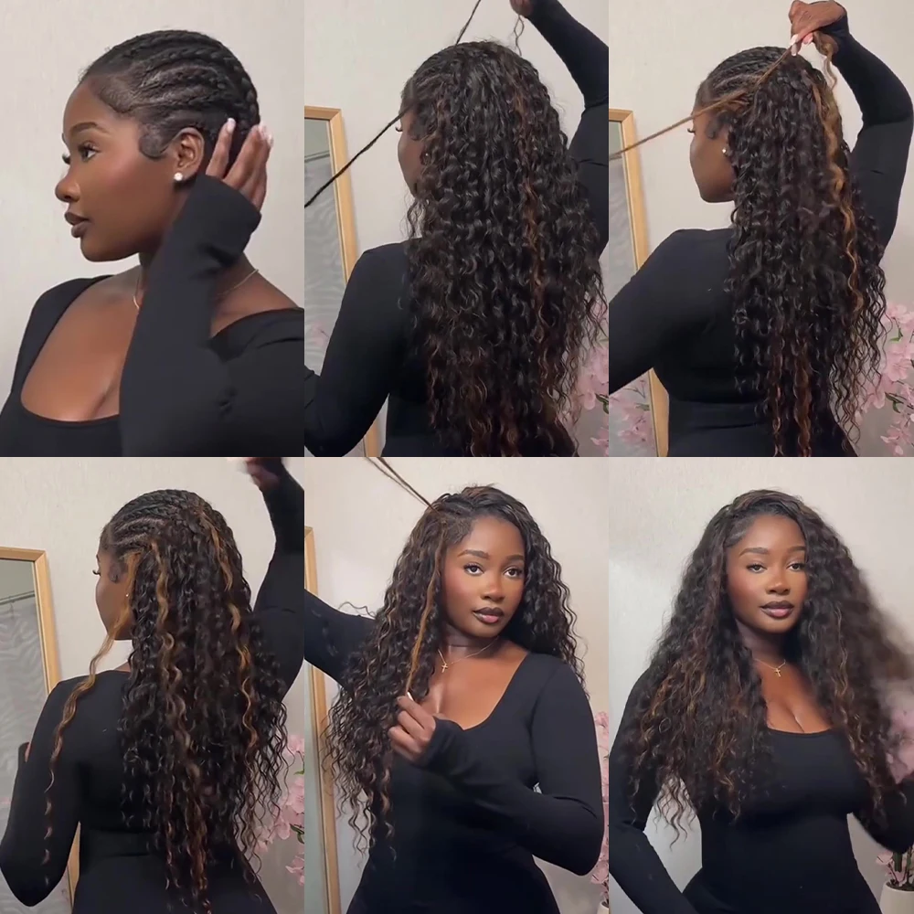 # 30 Farbige 100% Echthaar-Strähnen Für Highlight Miracle Knots Crochet Deep Wave Feather Crochet Boho Braids Wellige Bulk-Haarverlängerungen # 30 Farbige 100% Echthaar-Strähnen Für Highlight Miracle Knots Crochet Deep Wave Feather Crochet Boho Braids Wellige Bulk-Haarverlängerungen – Bild 6