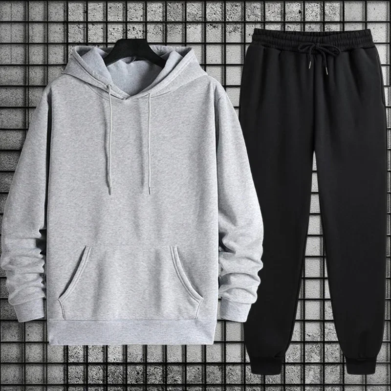Herbst Winter Einfarbig Hoodie Und Jogginghose Herren Trainingsanzug Urban Casual Fashion Sportswear Männlich Tägliches Training Jogginganzug Herbst Winter Einfarbig Hoodie Und Jogginghose Herren Trainingsanzug Urban Casual Fashion Sportswear Männlich Tägliches Training Jogginganzug – Bild 2