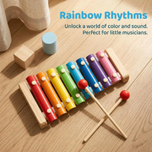 Wooden Xylophone Musical Instrument Toy for Baby Kids Multicolor 8 Tones Puzzles Early Educational Learning Brain Game