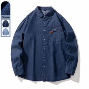 Klassisches gewaschenes Jeanshemd für Herren, 2025, Herbst, neue dunkelblaue Mode, lockere, lässige, langärmelige Jeanshemden, koreanische Kleidung