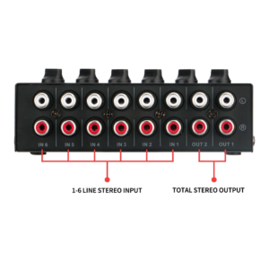 CX600 Audiomixer Mini-Stereo-Passivmixer Ultrakompaktes, geräuscharmes RCA-DJ-Gerät für Live und Studio