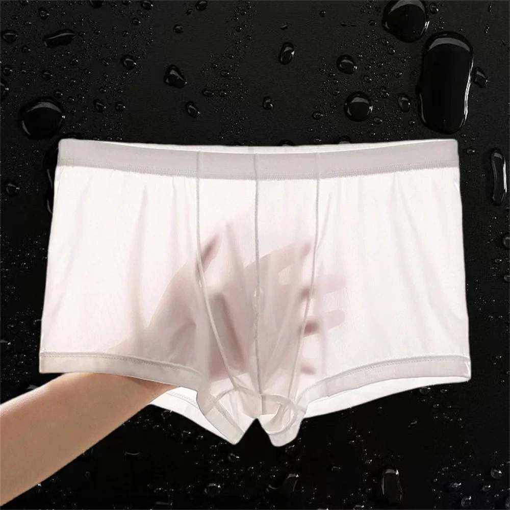 Ultradünne Eisseide-Boxershorts Für Herren, Halbtransparent, Nahtlos, Sexy Männliche Trunk-Shorts, Übergröße M-Xxl Ultradünne Eisseide-Boxershorts Für Herren, Halbtransparent, Nahtlos, Sexy Männliche Trunk-Shorts, Übergröße M-Xxl – Bild 3