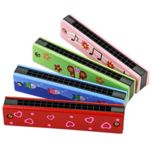 Kids Wooden Harmonica Musical Instrument Toy, Educational Early Learning Music Teaching Aid for Preschool Kindergarten Toddlers