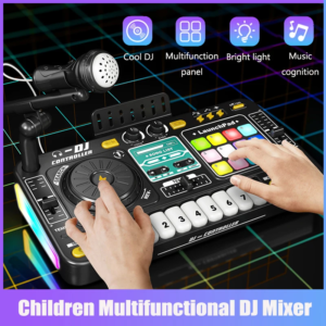 DJ Mischspielzeug für Kinder, multifunktionale Bluetooth-DJ-Tastaturen, Plattenspieler-Controller, Kinder-Musikinstrument, Lernspielzeug