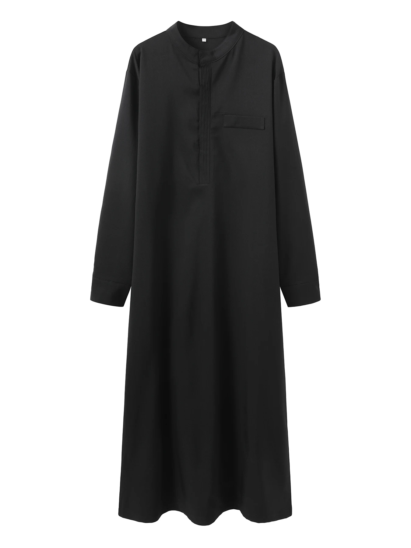 Muslimische Herren-Thobes Mit Langen Ärmeln, Einfarbig, Locker Geschnitten, Traditionelle Islamische Männerkleidung, Kaftan Für Festliche Anlässe Im Arabischen Ethnischen Stil Muslimische Herren-Thobes Mit Langen Ärmeln, Einfarbig, Locker Geschnitten, Traditionelle Islamische Männerkleidung, Kaftan Für Festliche Anlässe Im Arabischen Ethnischen Stil – Bild 2