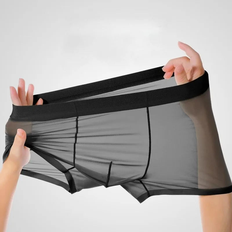 Neue Herren-Boxershorts Transparent Leichtgewichtig Herren-Unterwäsche Elastisch Mittlere Taille U-Konvex Dünn Durchsichtige Shorts Nahtlose Slips Neue Herren-Boxershorts Transparent Leichtgewichtig Herren-Unterwäsche Elastisch Mittlere Taille U-Konvex Dünn Durchsichtige Shorts Nahtlose Slips – Bild 2