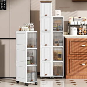 20 cm großer Schlitzschrank mit Klappdeckel, Küchenschlitzregal, mehrschichtiger Snackschrank aus Kunststoff für das Badezimmer, Aufbewahrungsschrank mit schmalem Rand