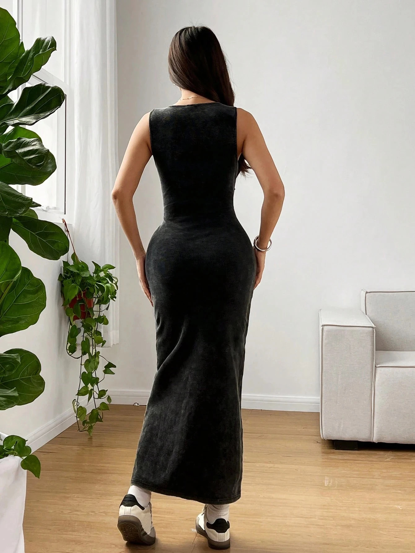 Sommer-Rundhalsausschnitt Für Damen, Figurbetont, Lässig, Cami-Kleid, Urlaubs-Outfits, Sommerkleider Für Damen Sommer-Rundhalsausschnitt Für Damen, Figurbetont, Lässig, Cami-Kleid, Urlaubs-Outfits, Sommerkleider Für Damen – Bild 2