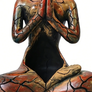 Kunstobjekt Abstrakte Meditations-Skulptur Harz Dekorative Yoga-Statue Sitzende Frau Zen Kerzenhalter Schreibtisch-Deko