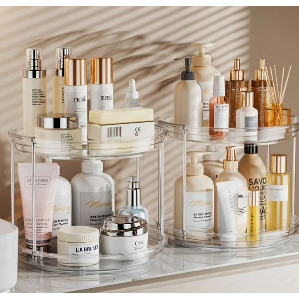 360° Drehbarer Make-Up-Organizer Mehrstöckiges Aufbewahrungsregal Transparentes Kosmetik- Und Gewürzregal Für Badezimmer, Schminktisch Und Küche 360° Drehbarer Make-Up-Organizer Mehrstöckiges Aufbewahrungsregal Transparentes Kosmetik- Und Gewürzregal Für Badezimmer, Schminktisch Und Küche – Bild 3