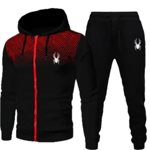 2025 beliebter zweiteiliger Herren-Sportbekleidungs-Jogginganzug, Sportbekleidung, Kapuzen-Sweatshirt, Reißverschluss-Sweatshirt, Herbst- und Winterkleidung