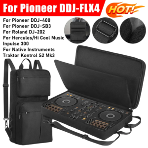 DJ-Rucksack für Pioneer DDJ-400 DDJ-FLX4/Roland DJ-202 DJ-Mixer-Koffer DJ-Controller-Koffer Tragetasche mit verstellbarem Schultergurt