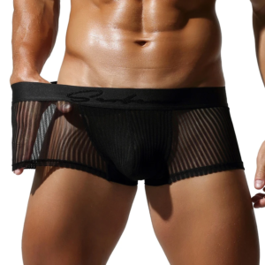 SEOBEAN New Men's Translucent Boxer Brief Underwear Comfortable Polyester Boxer Shorts for Men