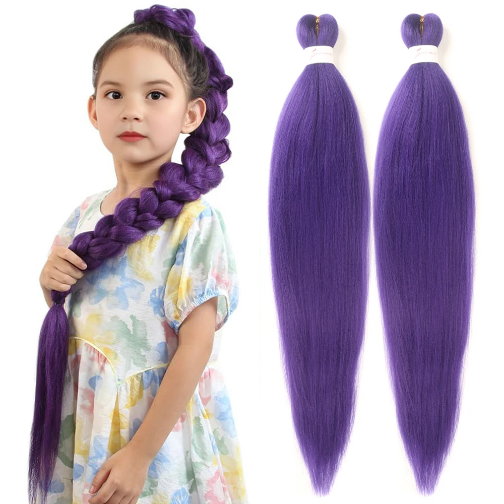 Langes Lila Flechthaar, 2 Packungen, Synthetische Lila Haarverlängerungen Für Zöpfe, Weiches Yaki-Flechthaar, Vorgedehnt, Für Cosplay Langes Lila Flechthaar, 2 Packungen, Synthetische Lila Haarverlängerungen Für Zöpfe, Weiches Yaki-Flechthaar, Vorgedehnt, Für Cosplay