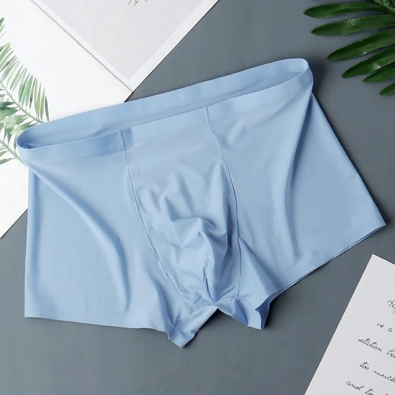 Seamless Ice Silk Boxers Men‘s Solid Color Male Underpants Ultra-Thin Sexy Underwear Summer Cool Trunk Shorts Seamless Ice Silk Boxers Men‘s Solid Color Male Underpants Ultra-Thin Sexy Underwear Summer Cool Trunk Shorts – Bild 8